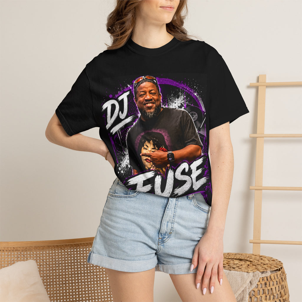 DJ Fuse Graphic T-Shirt — Urban Music Tee with Portrait & Bold Script