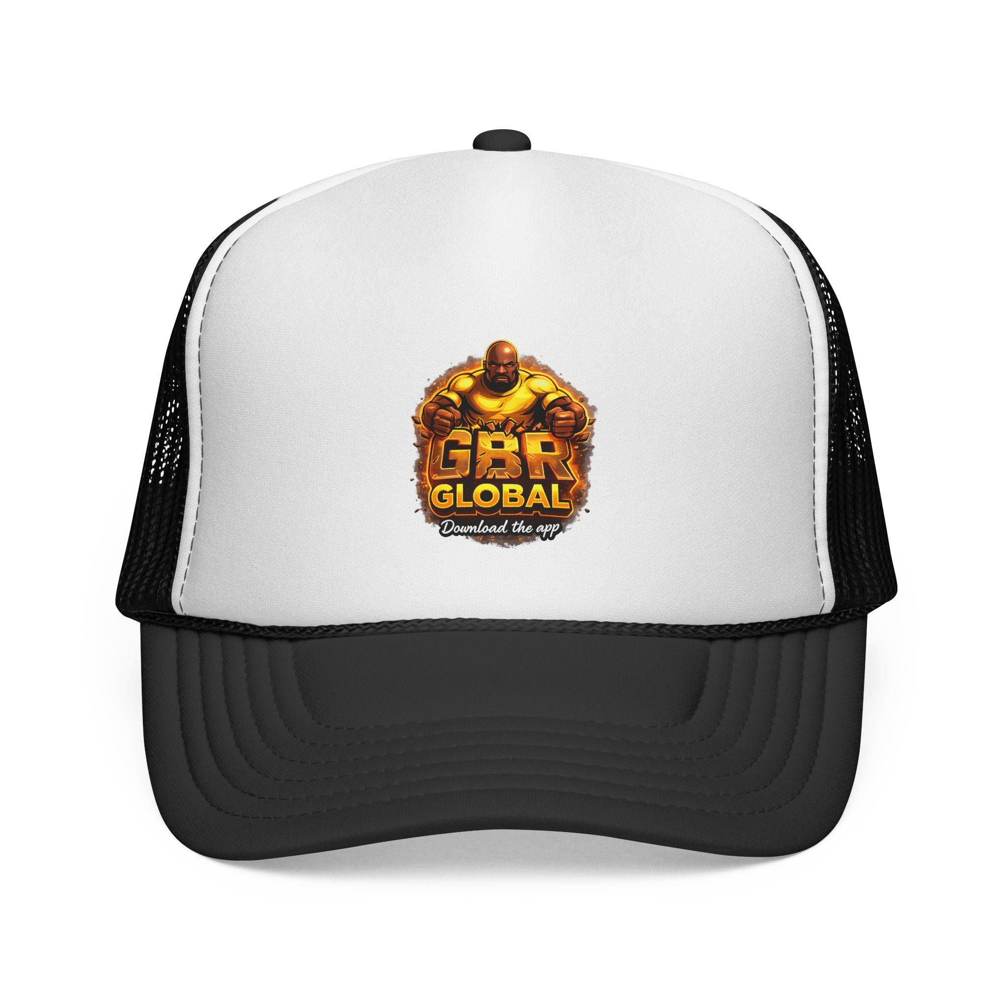 GBR Global Logo Trucker Cap — Mesh Back Baseball Hat with Bold Emblem
