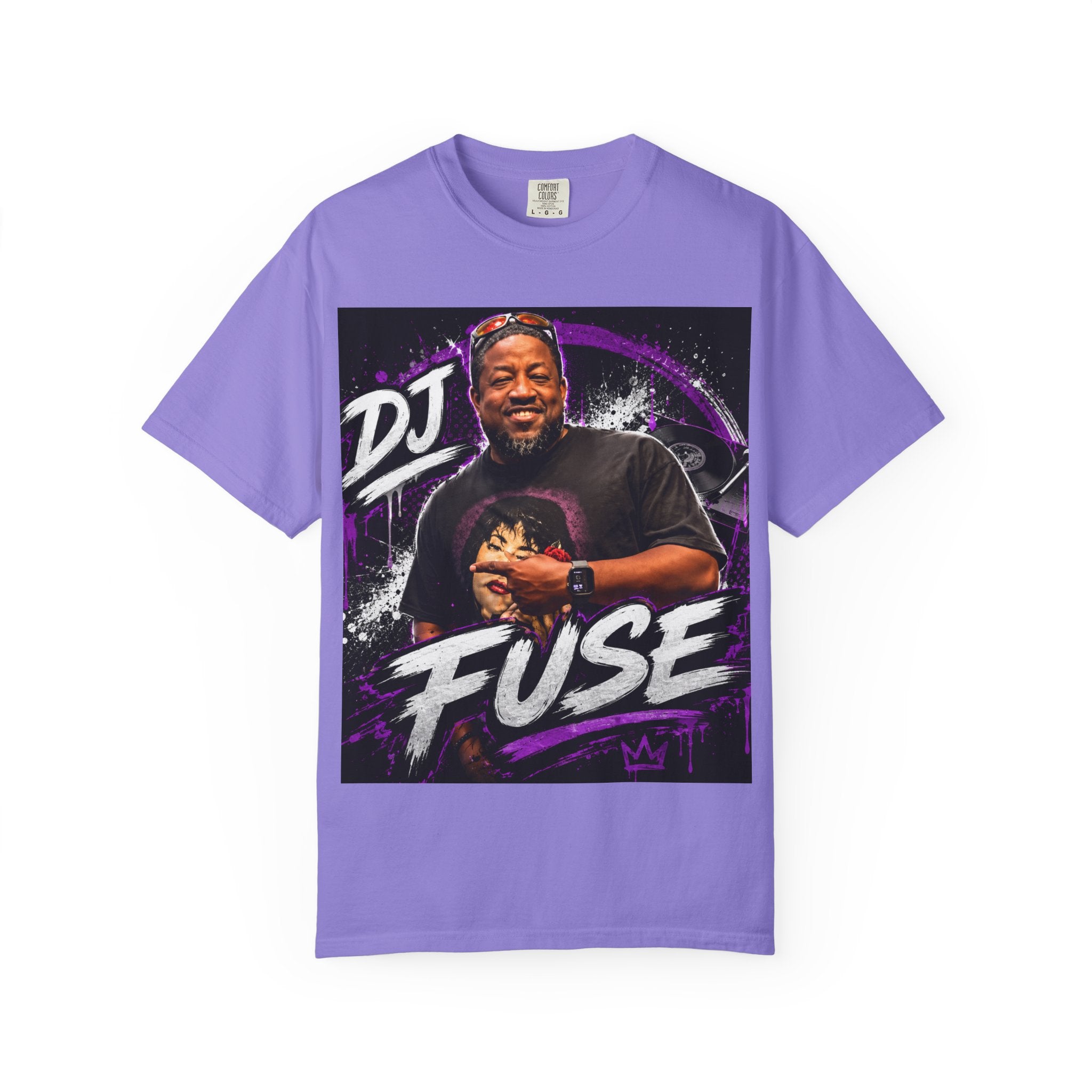 DJ Fuse Graphic T-Shirt — Urban Music Tee with Portrait & Bold Script