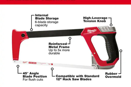 12 In. Hack Saw with Rubber Handle with 10 In. Hack Saw