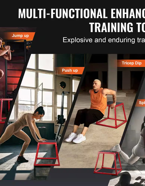 Load image into Gallery viewer, Plyometric Jump Box, 18 In. Plyo Box, Steel Plyometric Platform and Jumping Agility Box, Anti-Slip Fitness Exercise Box
