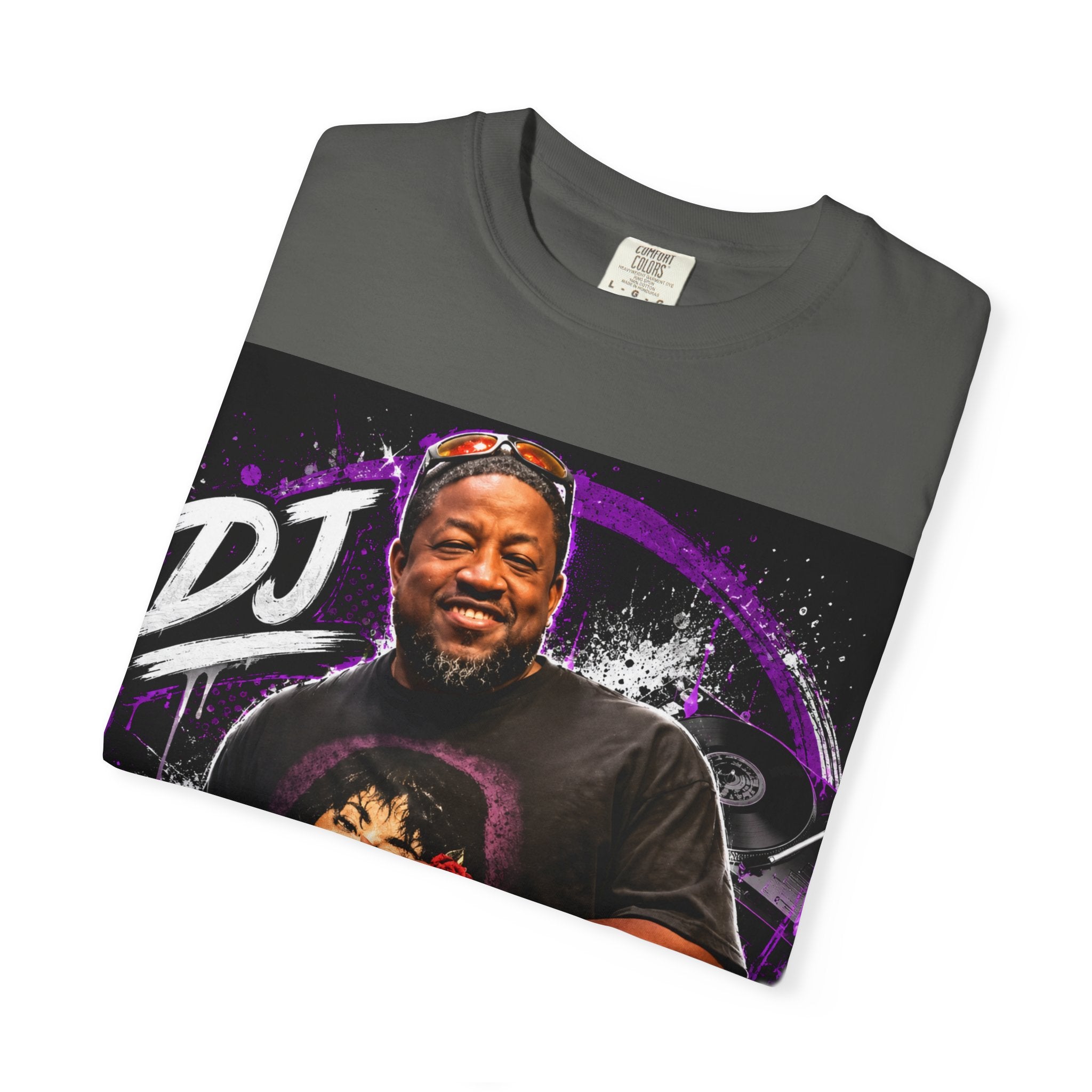 DJ Fuse Graphic T-Shirt — Urban Music Tee with Portrait & Bold Script