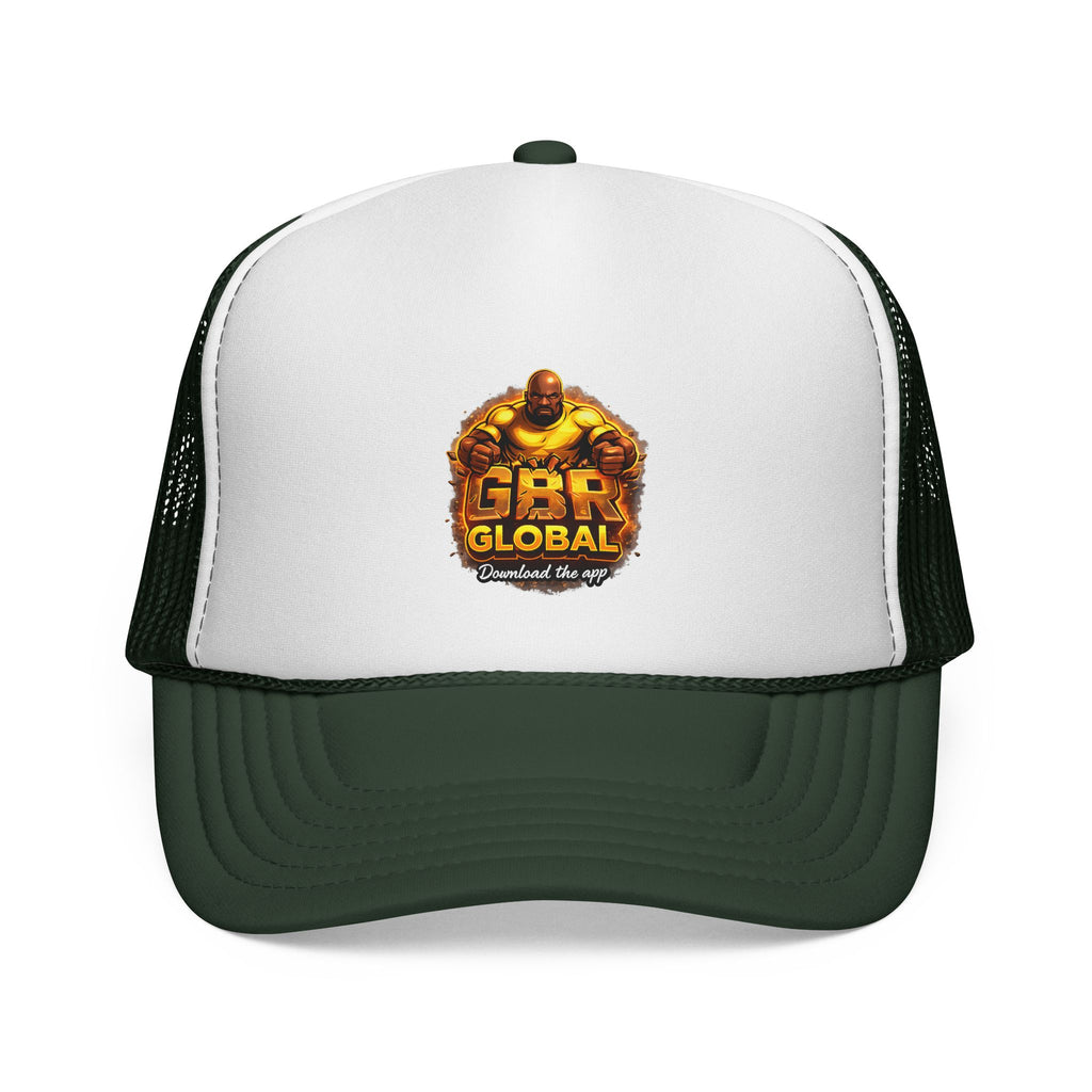 GBR Global Logo Trucker Cap — Mesh Back Baseball Hat with Bold Emblem