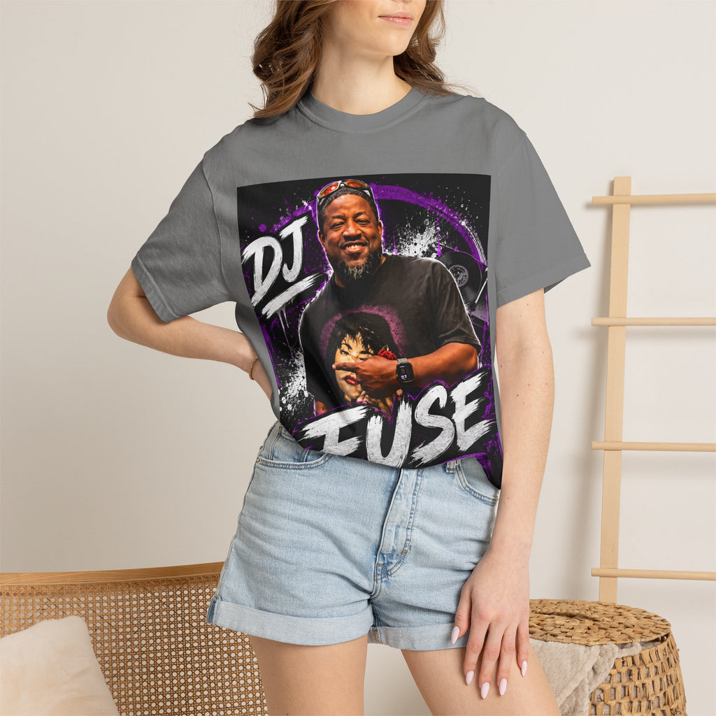 DJ Fuse Graphic T-Shirt — Urban Music Tee with Portrait & Bold Script