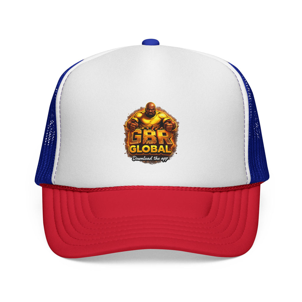 GBR Global Logo Trucker Cap — Mesh Back Baseball Hat with Bold Emblem
