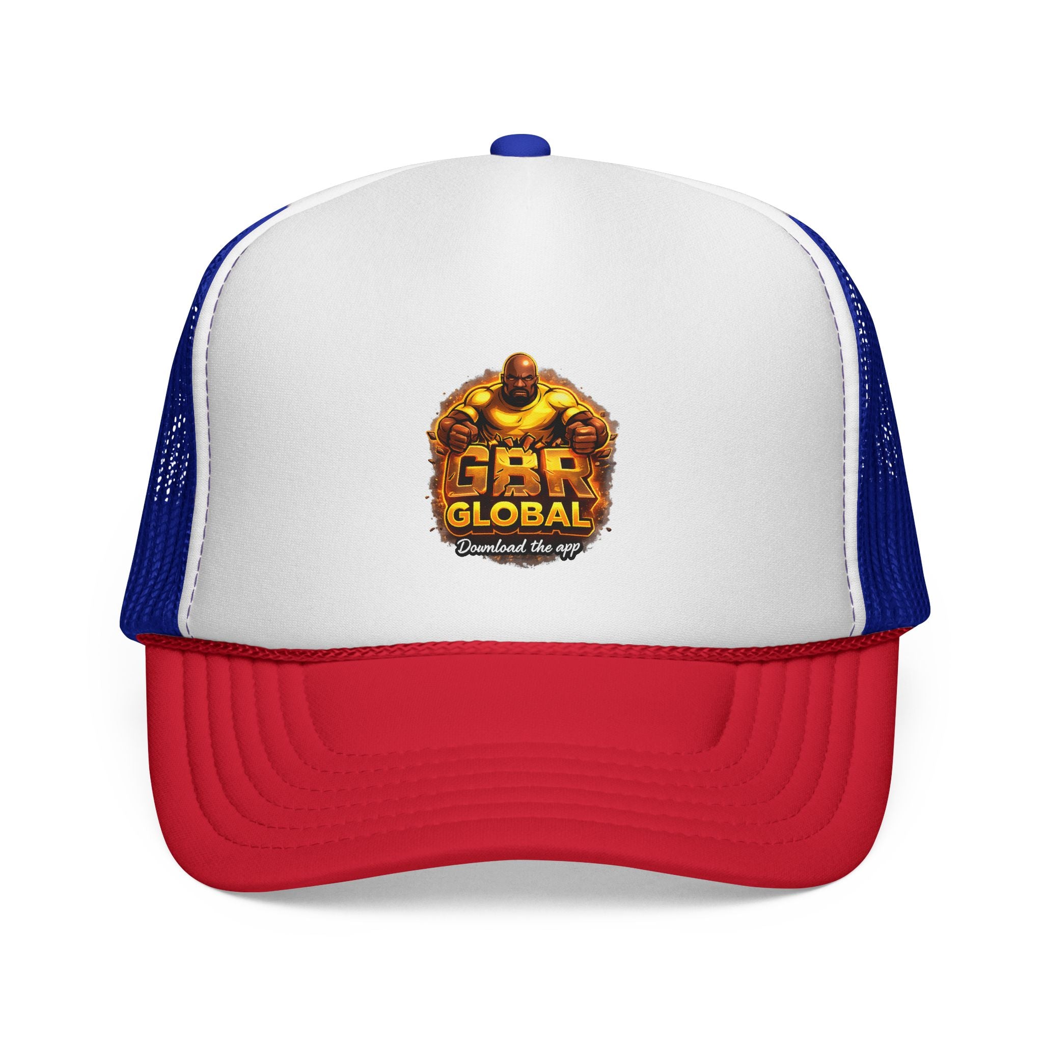 GBR Global Logo Trucker Cap — Mesh Back Baseball Hat with Bold Emblem