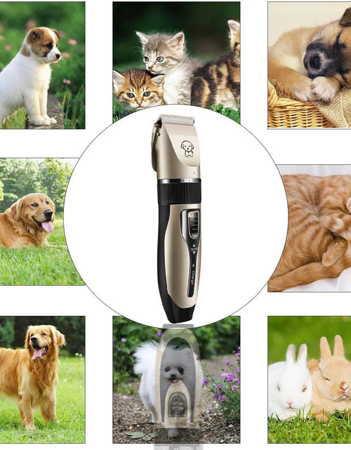 Load image into Gallery viewer, Rechargeable Cordless Pet Shaver,Low Noise Dog Clippers with Scissor Comb,Electric Quiet Pet Grooming Set for Dogs and Cats
