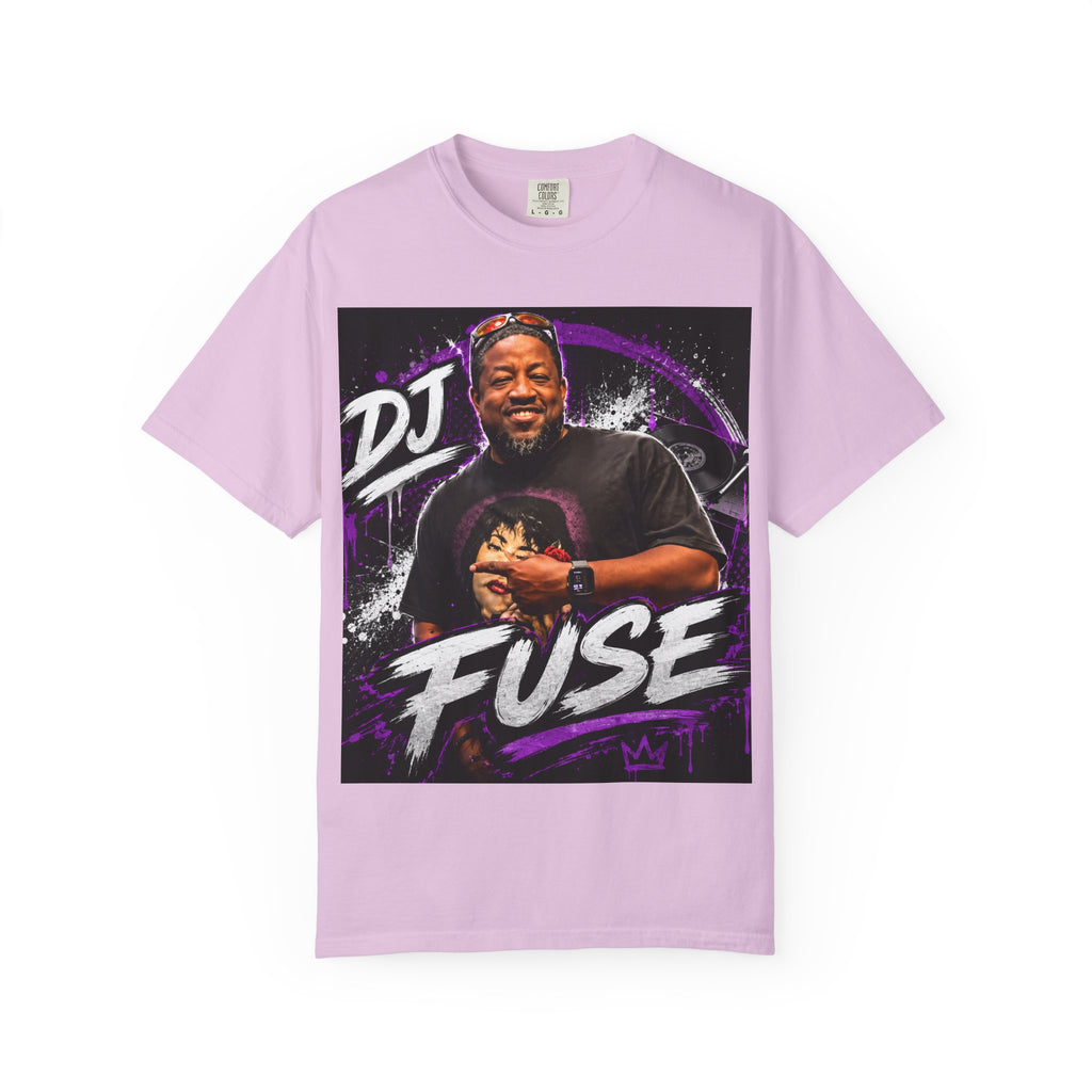 DJ Fuse Graphic T-Shirt — Urban Music Tee with Portrait & Bold Script