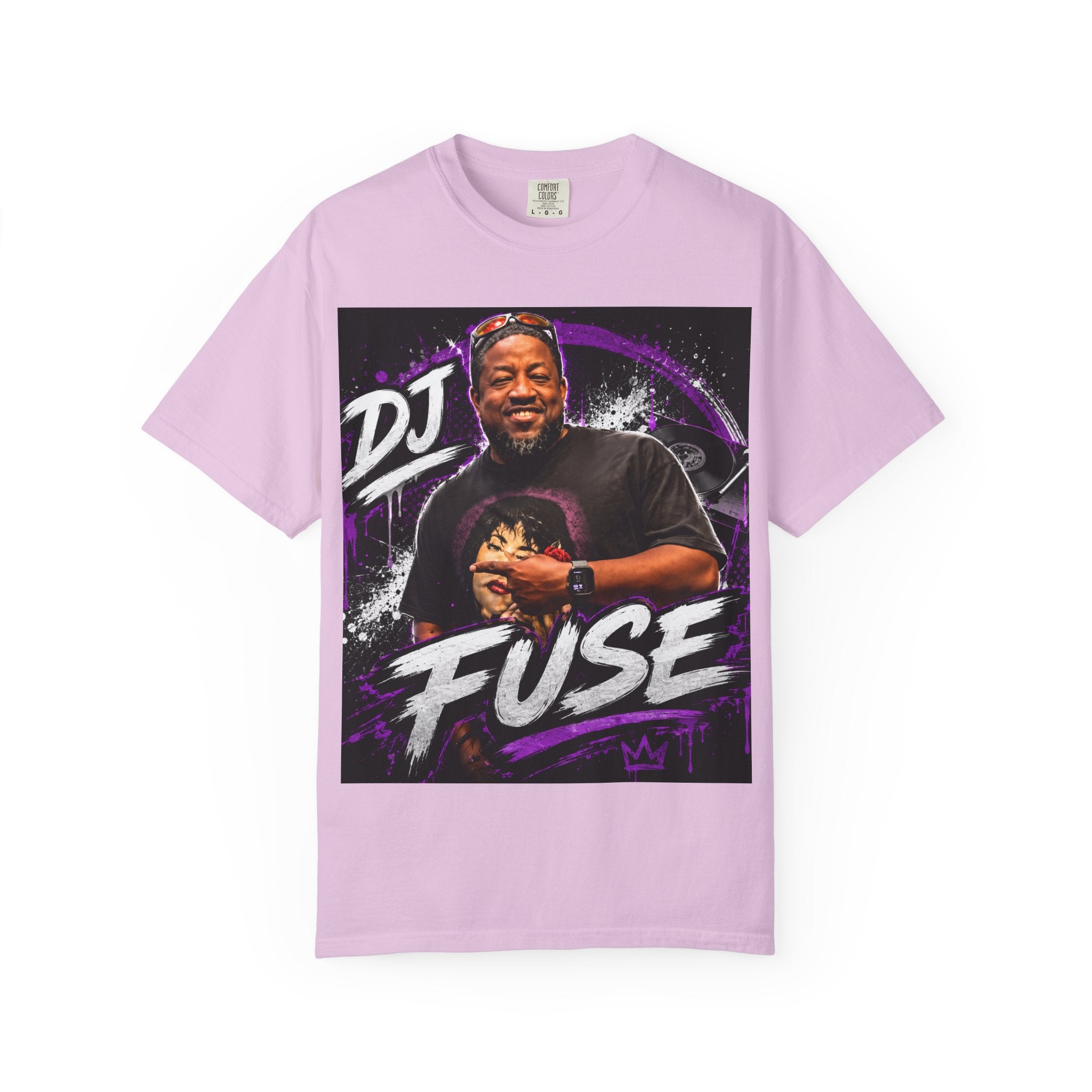 DJ Fuse Graphic T-Shirt — Urban Music Tee with Portrait & Bold Script