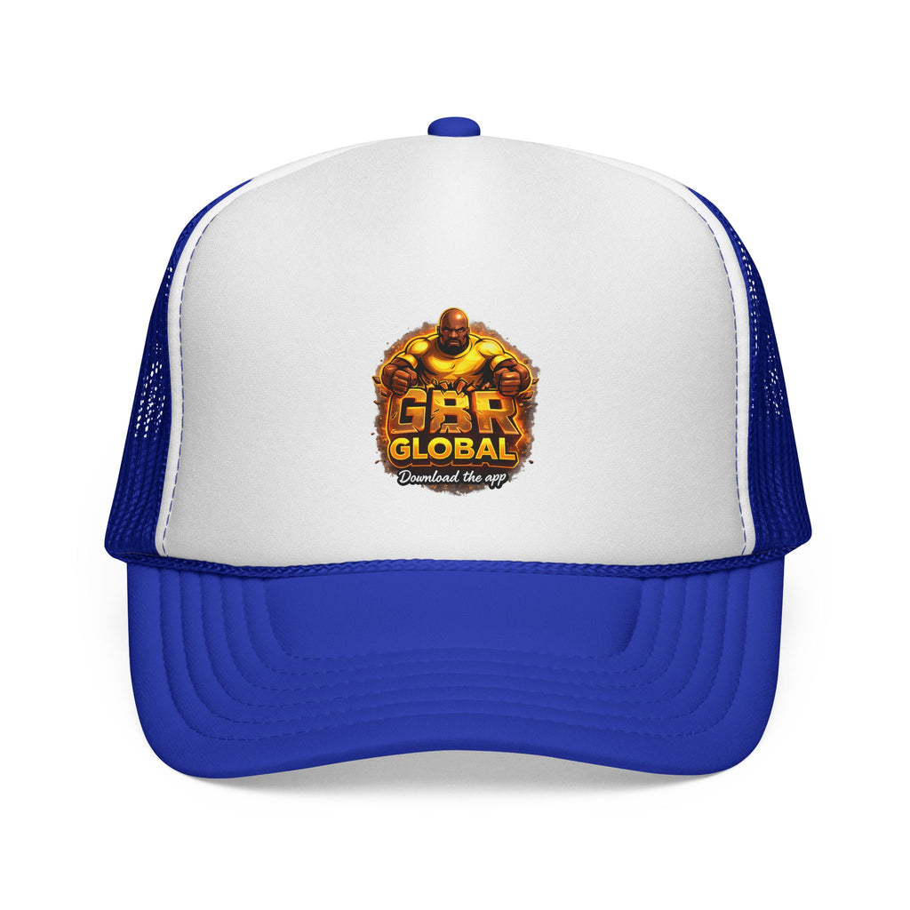 GBR Global Logo Trucker Cap — Mesh Back Baseball Hat with Bold Emblem
