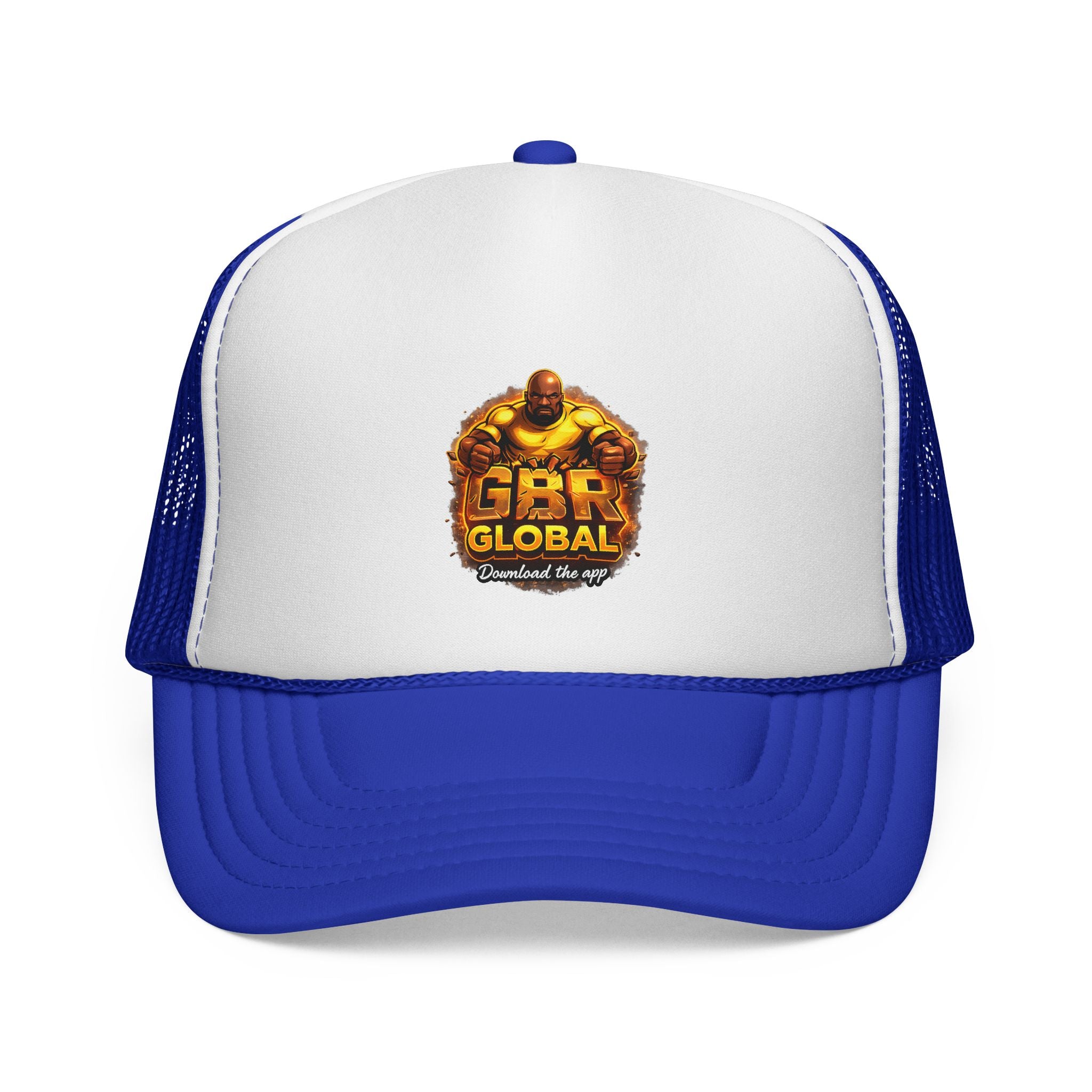 GBR Global Logo Trucker Cap — Mesh Back Baseball Hat with Bold Emblem