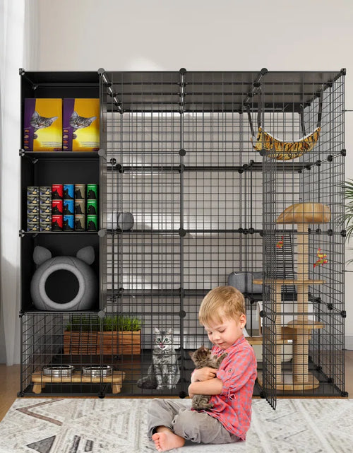 Load image into Gallery viewer, Boivin Portable Outdoor Cat Cage, Catio, Cat House, with Shelves
