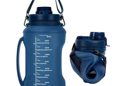 68OZ 2L Silicone Foldable Water Bottle Large Capacity Sports Water Cup with Handle Portable for Adult Gym Sports Outdoors