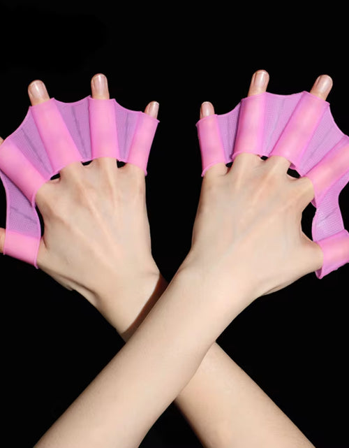 Load image into Gallery viewer, Silicone Swimming Fins Flipper Men Women Child Swim Pool Sport Professional Training Finger Hand Webbed Gloves Paddles Equipment
