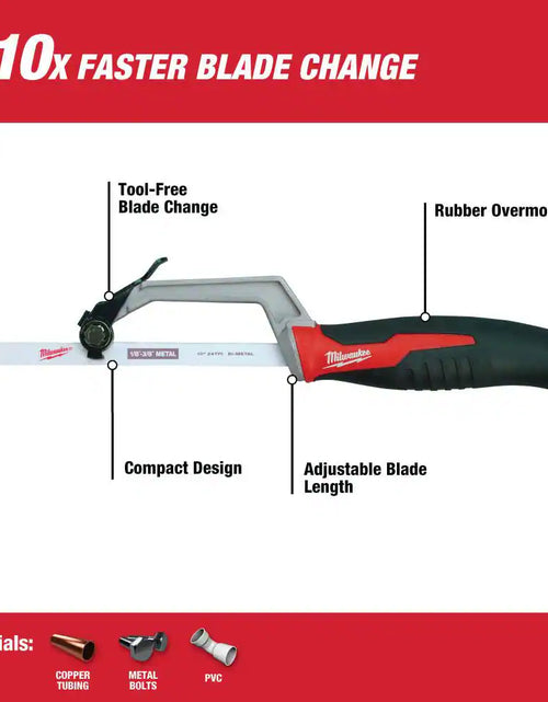 Load image into Gallery viewer, 12 In. Hack Saw with Rubber Handle with 10 In. Hack Saw
