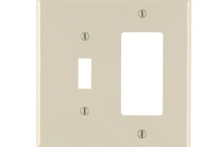 2-Gang Light Almond 1-Toggle / 1-Decora/Rocker Nylon Midway/Midsize Wall Plate (1-Pack) PJ126-T