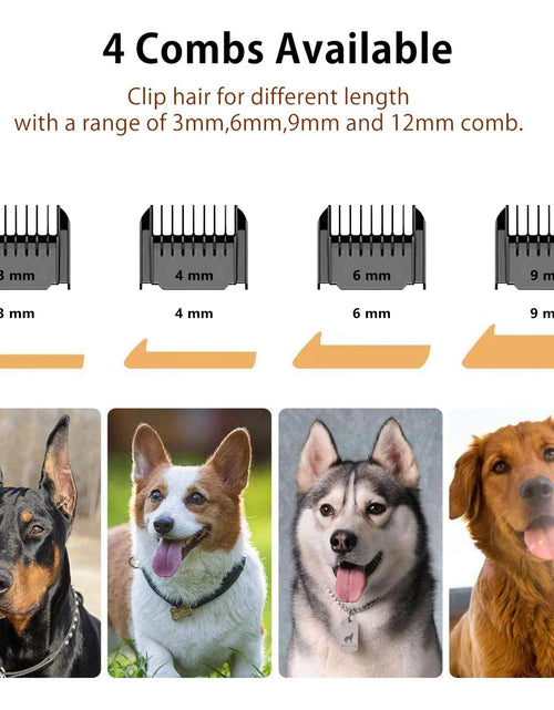 Load image into Gallery viewer, Rechargeable Cordless Pet Shaver,Low Noise Dog Clippers with Scissor Comb,Electric Quiet Pet Grooming Set for Dogs and Cats

